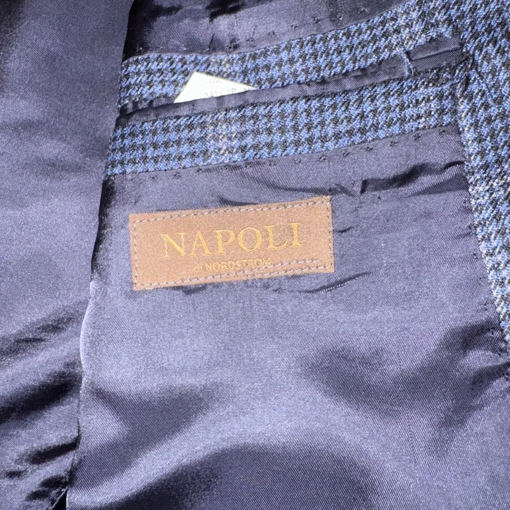 Napoli di Nordstrom Loro Piana 46L Cashmere Blazer‎ Blue Plaid Sport Coat  Mens